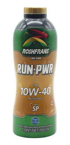 Aceite Roshfrans Para Motor Run-pwr 10w40 950 Ml