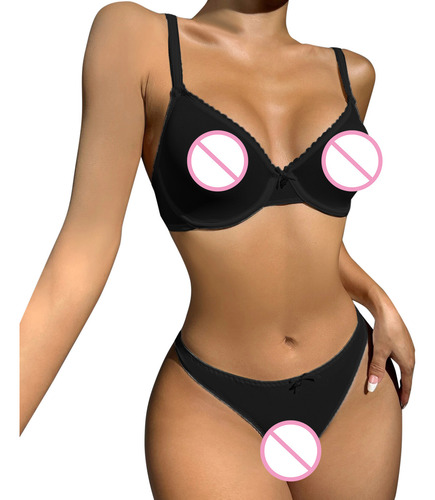 Conjunto De Lencería De Color Para Mujer, Ropa Interior Para