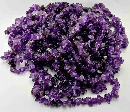 Pedra Ametista Natural Furada Cascalho Artesanato Bijuteria