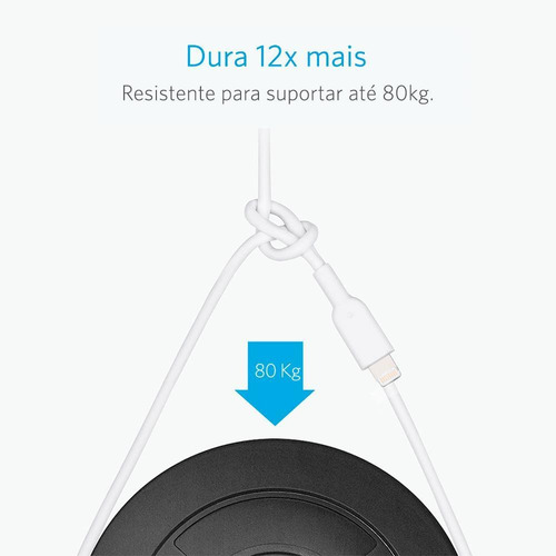 Imagem 4 de 6 de Cabo Powerline Ii iPhone E iPad 1.8 M Anker - Branco