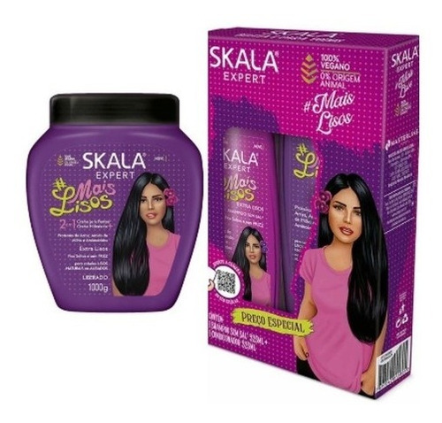 Shampoo Y Acondionador + Crema De Kilo Mais Liso De Skala