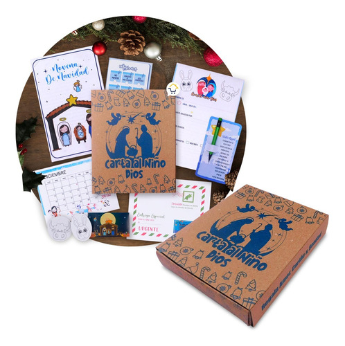Kit Carta Al Niño Dios Caja Ritual Lista Deseos Navidad Kcnd