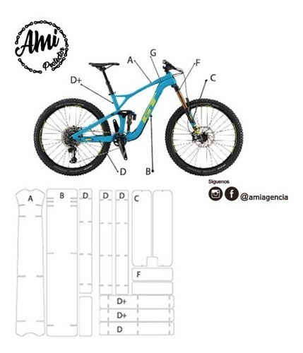 Imagen 1 de 5 de Kit Protección Cuadro Bicicleta Mtb