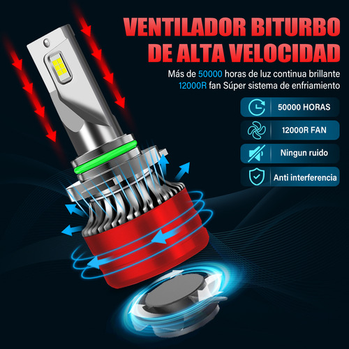 Kit De Focos Led Luz Alta Y Baja 100w 36000lm Para Toyota Camry 2002-2006