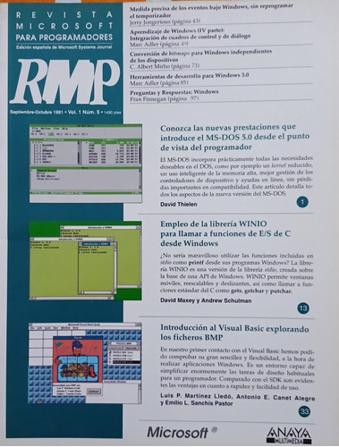 Revista Microsoft Para Programadores España Vol. 1 N°5 1991