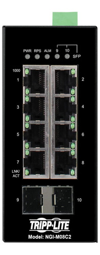 Lite Switch Gigabit Ethernet Industrial 8 Puerto 2 Ranura 10
