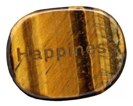 5 Grabado Rock Felicidad Piedra Grabada Decorativo Amarillo