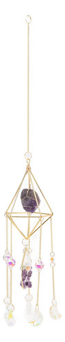 Carillón De Viento Colgante De Cristal Violeta, Con Forma De