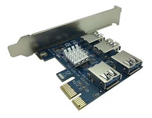 Imagen 5 de 6 de Adaptador Pcie 1x A 4 Usb Multiplicador Riser Mineria Cripto