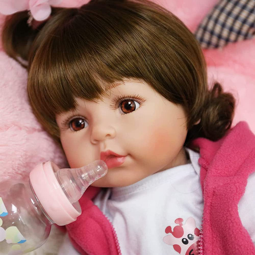 Muñeca Reborn Bebé Silicona 47 Cm Cuerpo Algodón