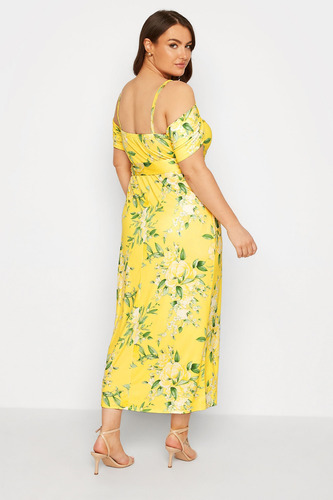 Faldas Largas Elegantes De Cuello Redondo Floral Talla Grand