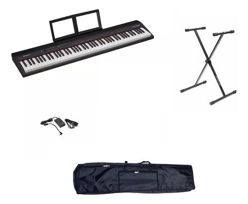 Teclado musical Roland Go:Piano Kit Go-88p + base + funda 88 teclas negro 110V