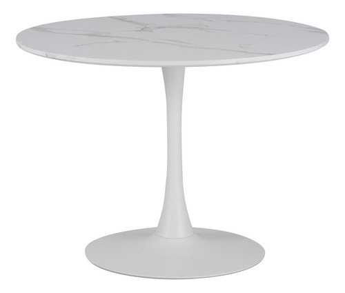 Juego Comedor Mesa Tulip 100 Simil Marmol + 4 Sillas Panama Gris Liso