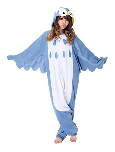 Pijama Entero Buho Azul  Kawaii Adulto Polar