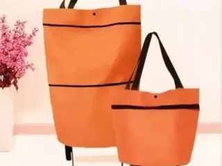 Bolsa Plegable Con Ruedas Compras Colores