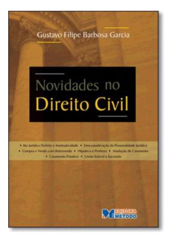 Novidades No Direito Civil, De Garcia, Gustavo Filipe Barbosa. Editora Método, Edição 1 Em Português