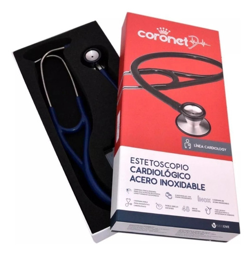 Estetoscopio Cardiologico Acero Inox Coronet Hs30k Negro