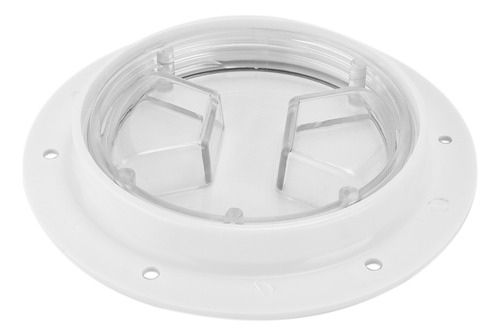 Placa Abs Redonda Blanca Con Tapa Transparente Para Acceso A
