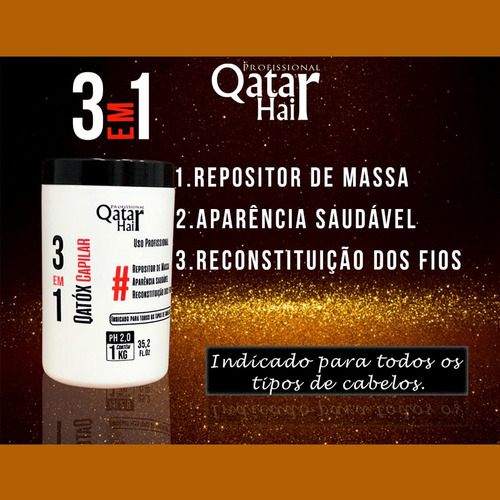 Imagem 3 de 6 de Kit Selagem 4 Em 1 + Qatóx Massa 3 Em 1 Qatar Hair 3x1litro