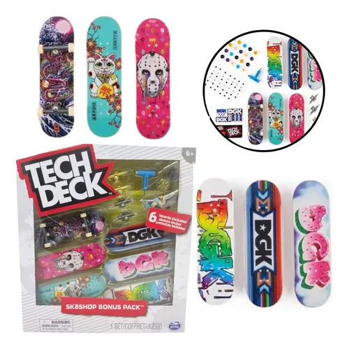 Skates De Dedo Tech Deck Kit Com 6 Sk8 Shop Acessórios Sunny