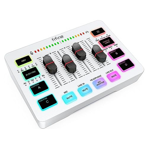 Mezclador De Audio Fifine Para Pc De Streaming De Juegos Con