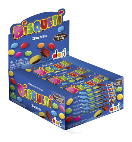 Chocolate Confeito Mini Disqueti 18g C/24un - Dori