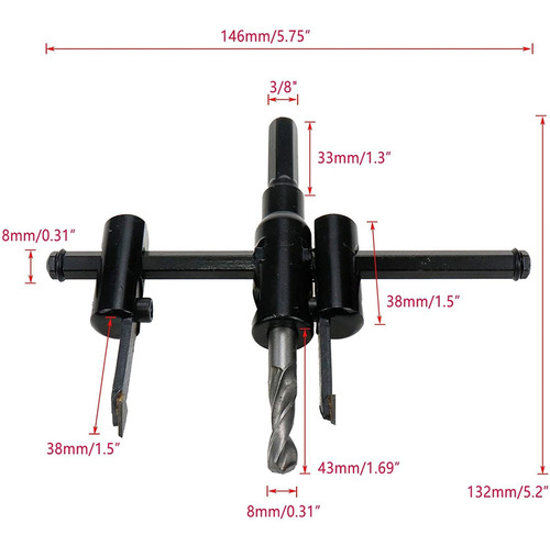 Kit De Brocas De Sierra Circular De Metal Ajustable Para Mad