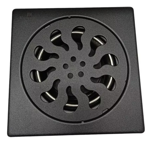 Rejilla De Piso Ducha 15x15cm Metal Negro Rimontti 50666 Lnf