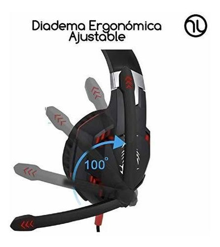 Hanylish Audífonos Gamer, Diadema Con Micrófono Ajustable, S
