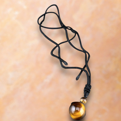 Collar Cuarzo Bolita Whisper Color Ojo De Tigre