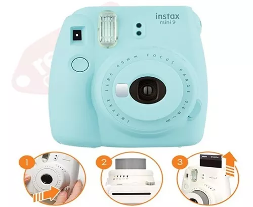 Camara Instantanea Instax Mini 9 (Azul Hielo) Con Paquete De Pelicula Doble  (2