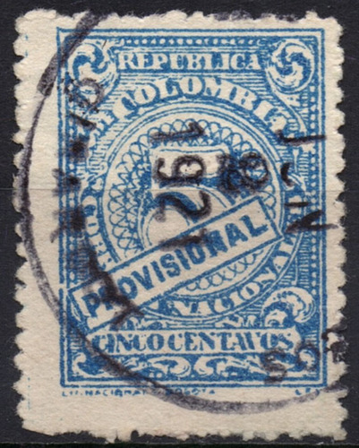 Colombia 5 Centavos 1920 Estampilla L T 281