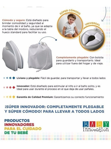Imagen 4 de 10 de Asiento Inodoro Reductor Plegable Para Bebes Y Niños Comodo