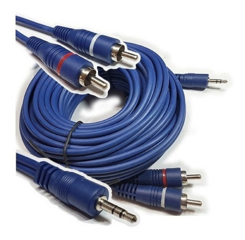 Cable Rca A Miniplug 3.5 0,9 Metros Artekit Línea Blue