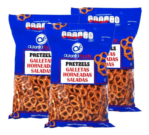 Pretzels Aunteta Foods - 300 Grs X 3 Unidades