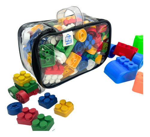 Saco Organizador Brinquedos Infantil C/ Zíper - Bubag! Cor Preto