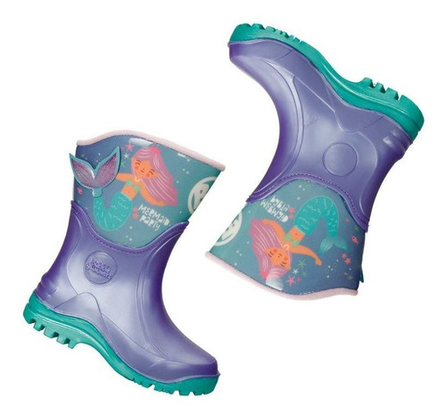 Imagen 3 de 4 de Botas Lila-verde Bubblegummers Onilda Niña