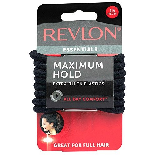 Revlon Extra Thick Black Elastics, 15 Count