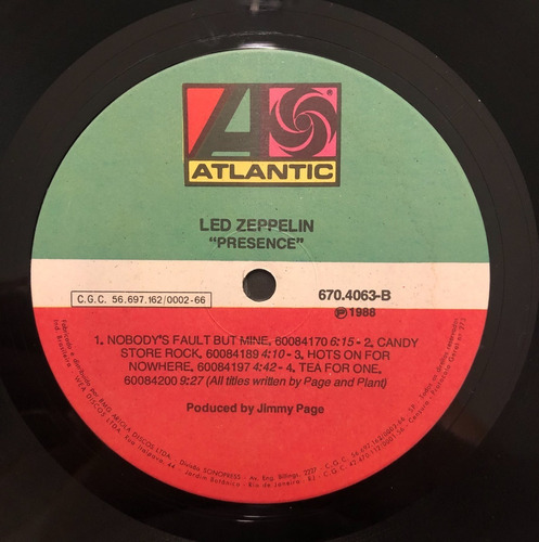 Lp Led Zeppelin Presence - C/encarte (excelente) (Usado)
