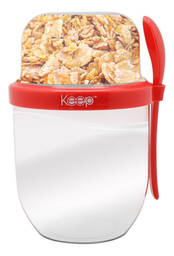 Vaso Yogurt Con Cereales/fruta Keep To Go 500ml + Cuchara