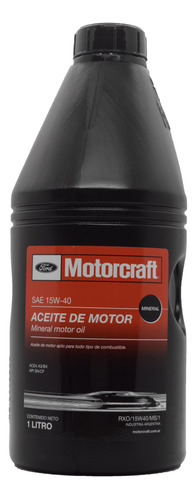 Aceite 15w40 Mineral X 1 Lt Motorcraft Rxo/15w40/ms/1