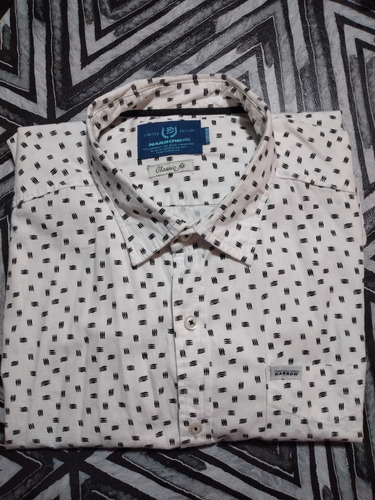 Camisa M/larga Talle Xxl Hombre Blanca C/diseño 