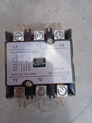 Contactor 3 Polos 40 Amp. Bobina 220v.