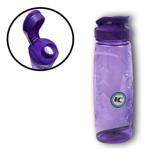 Garrafa De Água Squeeze Com Trava Flip Academia Top 700 Ml Cor Roxo