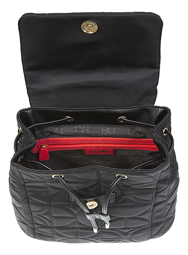 Mochila Cloe Para Mujer Mediana Acolchada Textil Color Negro