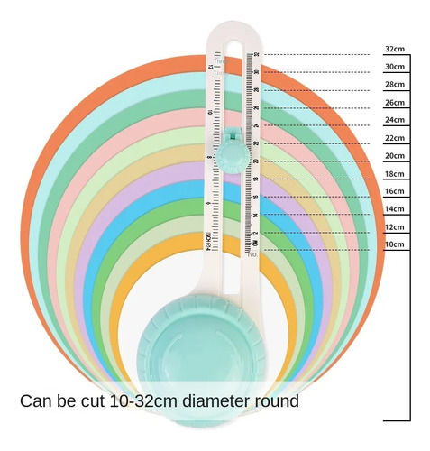 Cortador Circular 360 Graus Scrapbook Cartonagem Papelaria