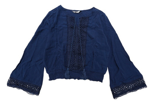 A Blusa Mujer De Encaje Bohemio Con Cintura Fruncida Y