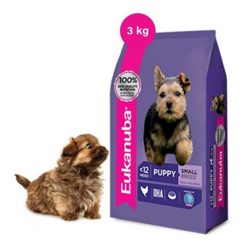Alimento Eukanuba para perro cachorro de raza pequeña sabor mix en bolsa de 3 kg