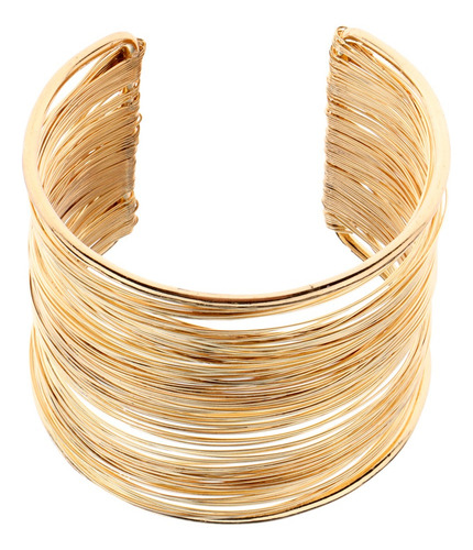 Damas Brazalete Abierto Pulsera En Color Oro