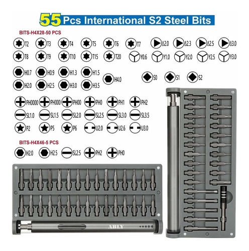 Ably Mini Destornillador Electrico Con 55 Puntas De Precisio